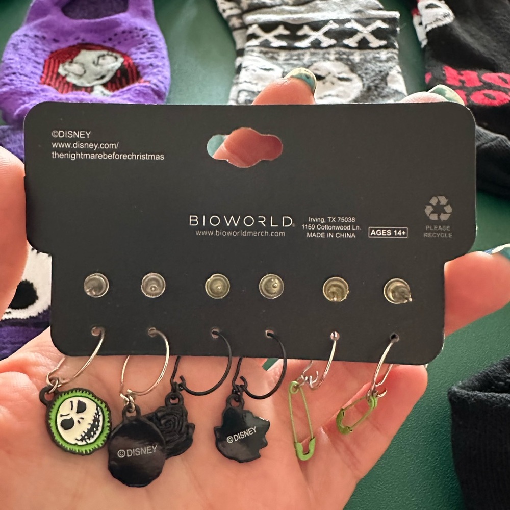 The Nightmare Before Christmas Socks and Earrings Bundle - Picture 3 of 3